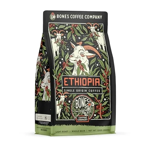 Bones Coffee Ethiopia Single-Origin Medium Roast Whole Bean
