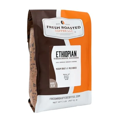 Fresh Roasted Coffee Ethiopian Yirgacheffe Kochere Whole Bean 2lb