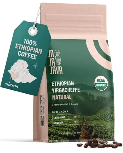 Ja Ja JAVA Ethiopian Yirgacheffe Light Roast Whole Bean 12oz