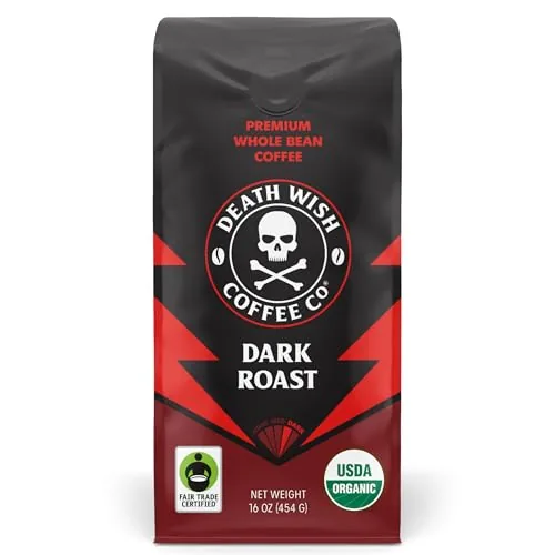 Death Wish Coffee Dark Roast Whole Bean 16oz