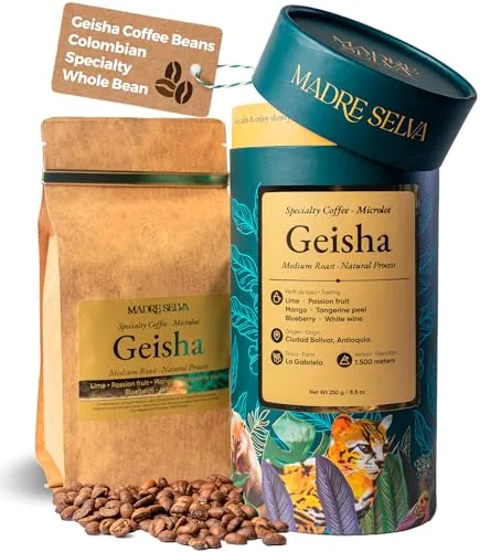 Madre Selva Colombian Geisha Medium Roast Whole Bean 8.8oz