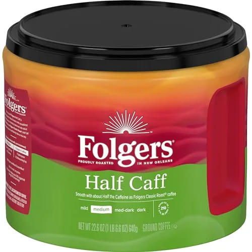 Folgers Half Caff Medium Roast Ground Coffee 22.6 oz