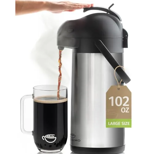 Cresimo 102oz Pump Airpot 3L Insulated Coffee Carafe