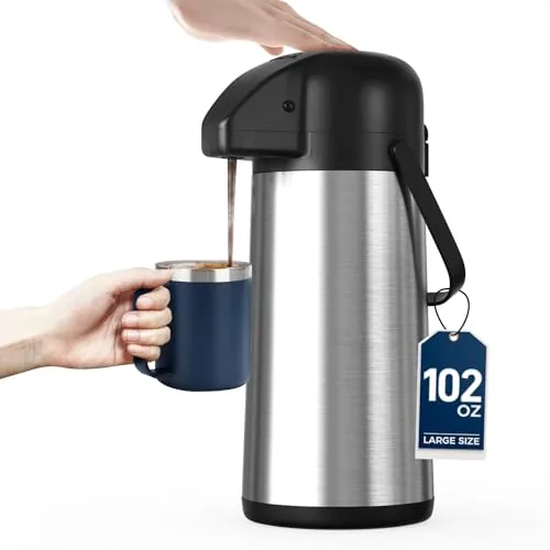 Gezoss 102oz Airpot Coffee Dispenser with Pump