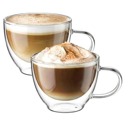 ecooe Double Wall Borosilicate Glass Mug Set of 2