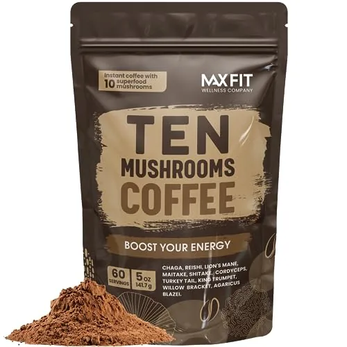 MAX FIT 10-Mushroom Arabica Instant Coffee 60 Servings