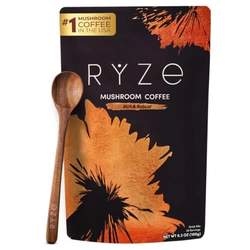 RYZE Mushroom Coffee Dark Roast 6-Mushroom Blend