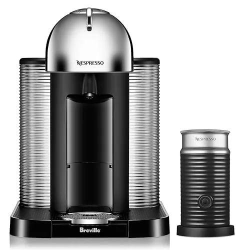 Nespresso Vertuo Breville Chrome with Aeroccino Frother