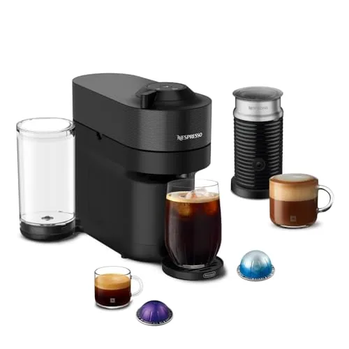 Nespresso Vertuo Pop+ with Aeroccino Frother, Liquorice Black