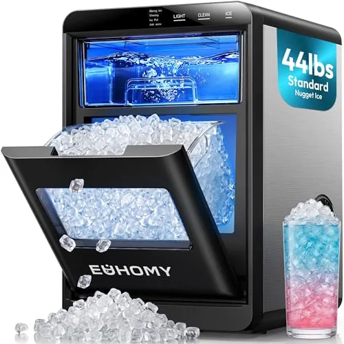 EUHOMY Nugget Ice Maker 44Lbs/24H Countertop Pellet Machine