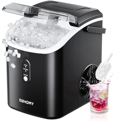 EUHOMY Nugget Ice Maker Countertop with Handle 34lb/Day