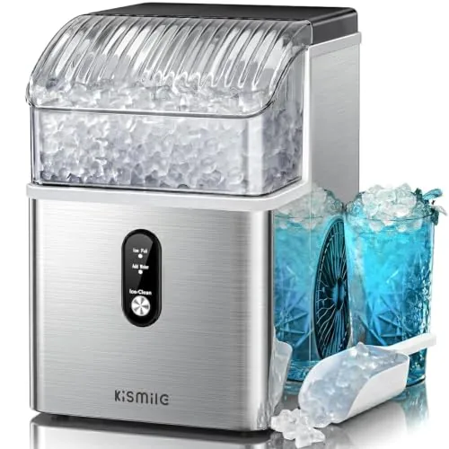 Kismile Nugget Ice Maker 35lbs/Day Countertop Silver