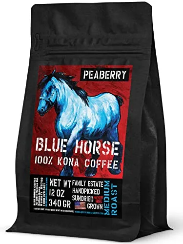 Blue Horse Kona Peaberry Medium Roast Whole Bean 12oz