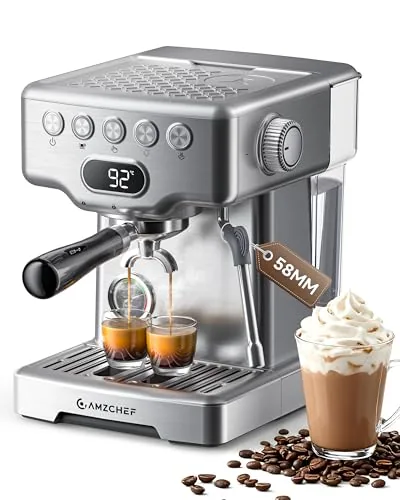 AMZCHEF Espresso Machine 58mm Portafilter PID Control