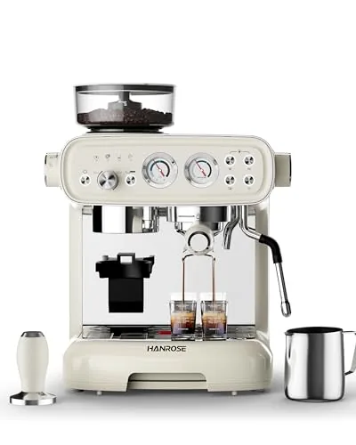 Hanrose Espresso Machine with Built-In Grinder 20 Bar