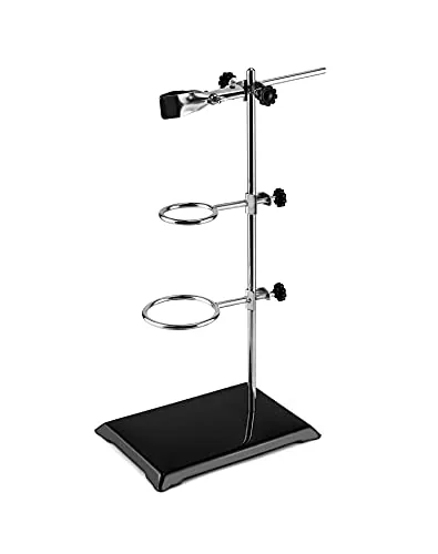QWORK 16-Inch Steel Lab Support Stand with Rings