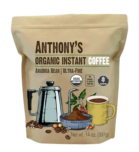 Anthony's Organic Instant Coffee Microground Arabica 14oz