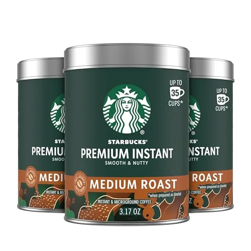 Starbucks Medium Roast Premium Instant Coffee 3-Tin Pack