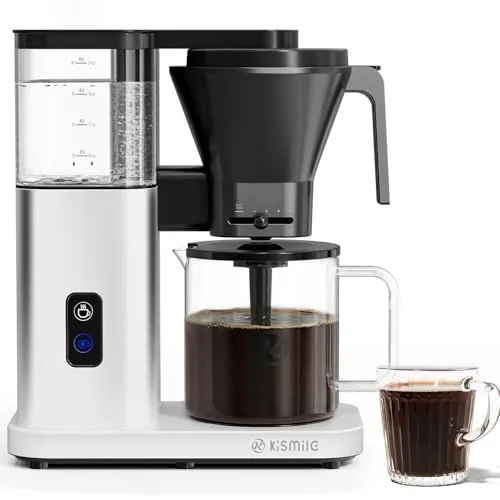 Kismile SCA-Certified 8-Cup Drip Coffee Maker Silver