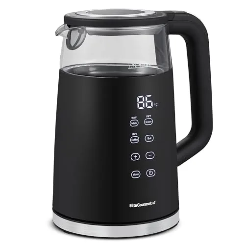 Elite Gourmet 1.7L Dual-Wall Glass Electric Kettle
