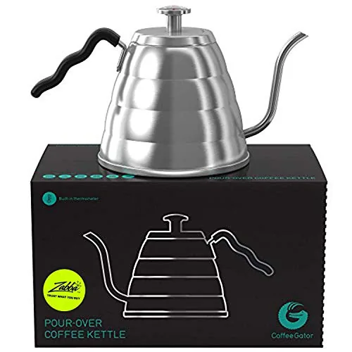 Coffee Gator Gooseneck Kettle with Built-In Thermometer