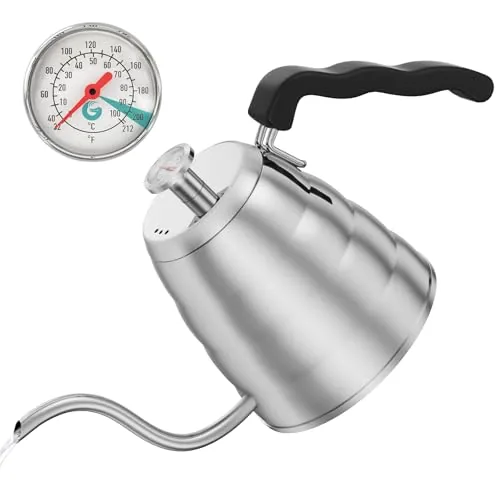 Coffee Gator Gooseneck Kettle with Built-In Thermometer 40oz