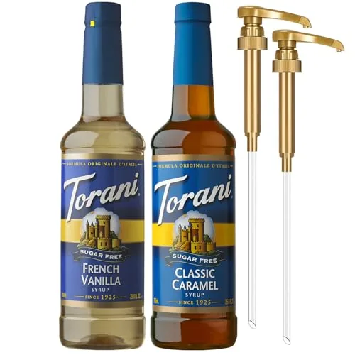 Torani Sugar-Free Caramel & French Vanilla Syrup 2-Pack