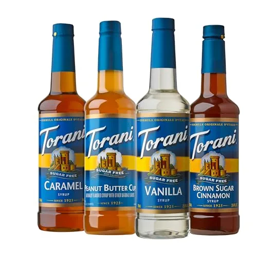 Torani Sugar Free Syrup Coffee Variety Pack 4x25.4oz