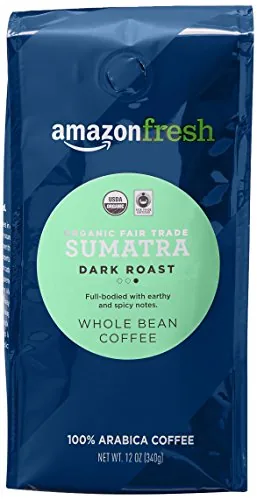 Amazon Fresh Organic Fair Trade Sumatra Dark Roast 12oz