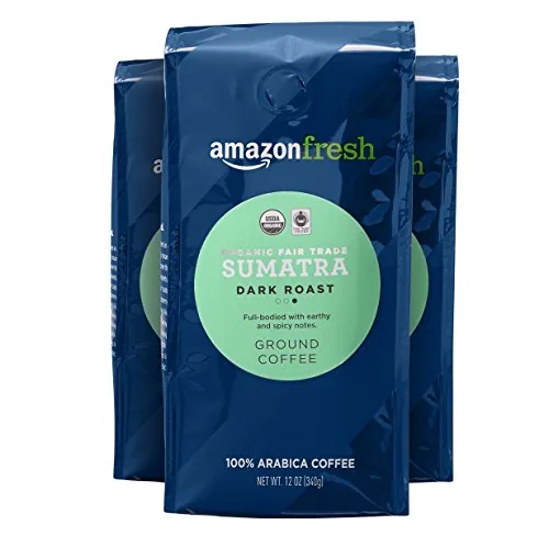 AmazonFresh Sumatra Dark Roast Organic Fair Trade Ground Coffee