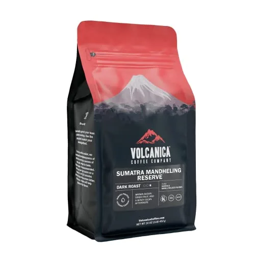 Volcanica Sumatra Mandheling Dark Roast Organic Whole Bean 16oz