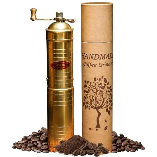 Sozen 9in Brass Manual Burr Grinder Turkish Coffee