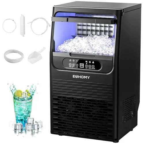 EUHOMY Commercial Ice Maker 85lbs/24H with Water Filter